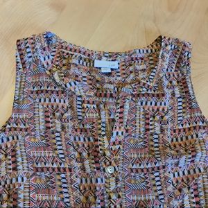 J. Jill Patterned Sleeveless Sheer Button-down 🌷